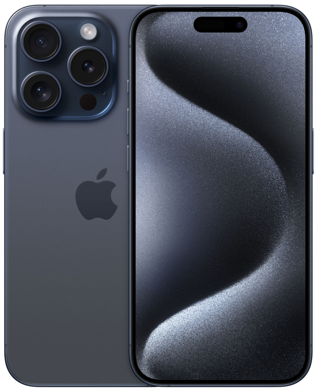 Фото Apple iPhone 15 Pro, 512 ГБ, Титановый синий На фото изображено Apple iPhone 15 Pro, 512 ГБ, Титановый синий
