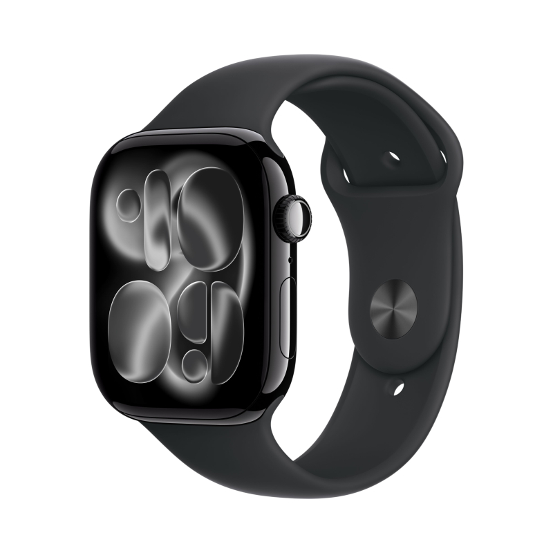 Фото Apple Watch Series 11, 46 мм, корпус из алюминия цвета «Чёрный оникс», спортивный ремешок, размер S/M Фото Apple Watch Series 11, 46 мм, корпус из алюминия цвета «Чёрный оникс», спортивный ремешок, размер S/M