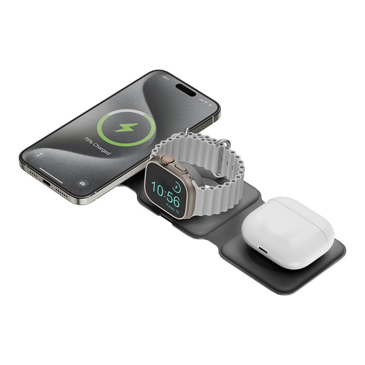 Фото Складная зарядная станция Energea Bazic GoMag Trio Plus для iPhone, AirPods и Apple Watch Фото Складная зарядная станция Energea Bazic GoMag Trio Plus для iPhone, AirPods и Apple Watch